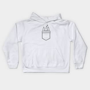 Cat sleeping in the pocket Kids Hoodie